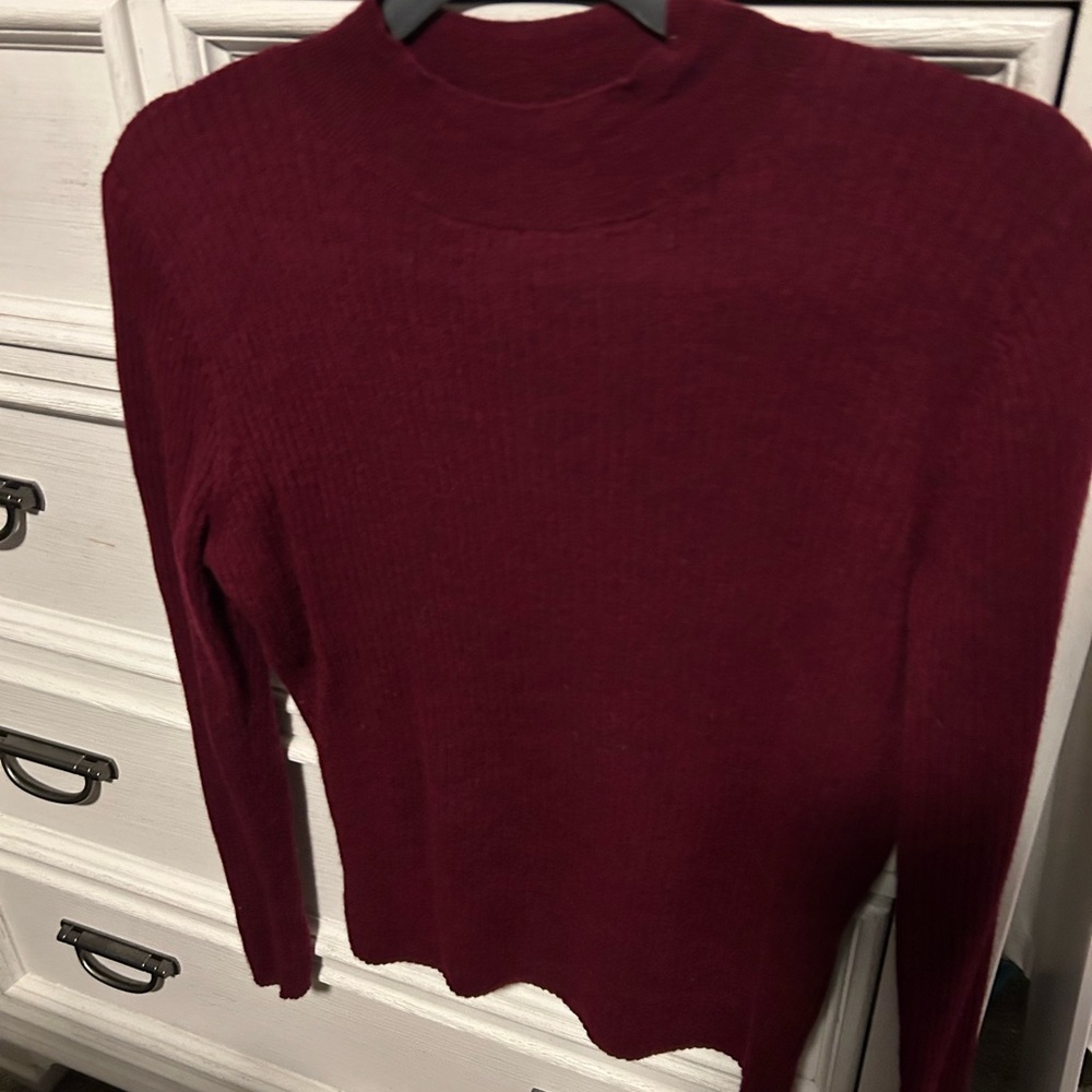 Halston Heritage Maroon Long Sleeve Top